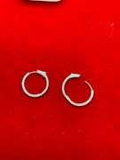 CERTIFIED BRAND NEW 14K WHITE GOLD AND DIAMOND LOOP EARRINGS