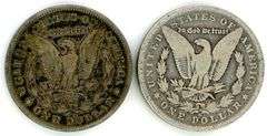 2 Different 'O'-Mint Morgan Silver Dollars: 1890-O & 1901-O