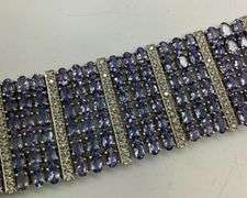 14K WHITE GOLD DIAMOND AND TANZANITE BRACELET