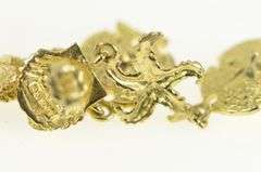 14K Yellow Gold Sea Shell Ocean Beach Motif Star Fish Dangle Earrings