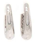 1.50ctw Pave Diamond Tapered Oval Hoop Earrings in 18K