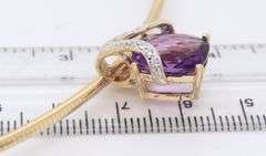 What an Incredible Yellow Gold Necklace with Amethyst and Diamond Accent