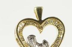 10K Yellow Gold Diamond Heart Mother & Child Mothers Day Charm/Pendant