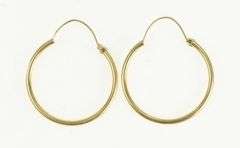 14K Yellow Gold 22.5mm Classic Vintage Simple Hoop Earrings