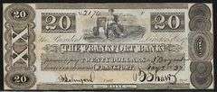 Crisp Exceptional 1800's $20 Note Frankfort Bank Of Frankfort Maine!