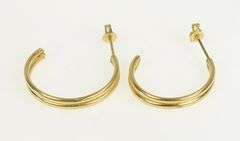 14K Yellow Gold Vintage Classic 18.3mm Semi Hoop Earrings