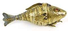Rare Antique Articulated Fish Vinaigrette