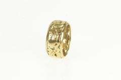 14K Yellow Gold 1930's Sweet Heart Love Scroll Wedding Band Ring