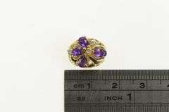 14K Yellow Gold Victorian Style Amethyst Diamond Slide Charm/Pendant