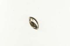 14K White Gold Satin Finish Geometric CZ Vintage Navette Charm/Pendant
