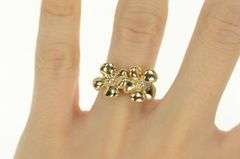 14K Yellow Gold Daisy Flower Puffy Groovy Vintage Statement Ring