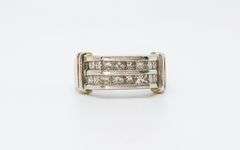 18kt Solid Gold & Diamond Band Ring- Size 9.75