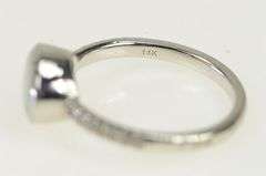 14K White Gold Oval Natural Opal Diamond Accent Vintage Ring