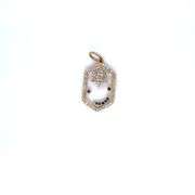 14K YELLOW GOLD CELESTIAL CHARM WITH DIAMONDS AND SAPPHIRES