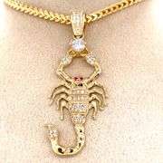 14K YELLOW GOLD SCORPIO CHARM WITH CHAIN