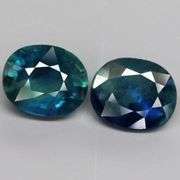 Unheated! 1.57ct top blue green Sapphire pair