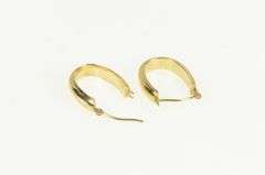 14K Yellow Gold 17.7mm Oval Vintage Classic Simple Hoop Earrings