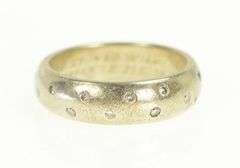 14K White Gold Flush Diamond Inset Wedding Band Ring