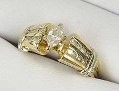 14K Yellow Gold 0.45 Ctw Marquise Diamond Classic Engagement Ring