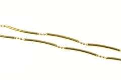 9K Yellow Gold 1.8mm Bar Ball Link Fancy Statement Chain Necklace