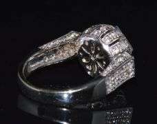 18kt Solid White Gold, Pink Sapphire, & Diamond Cocktail Ring