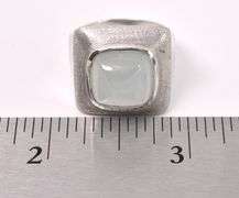 Opulent White Gemstone Ring In 14K White Gold
