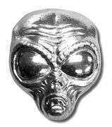 2 oz. FINE SILVER ALIEN HEAD- POURED BAR