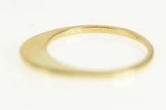 14K Yellow Gold Stackable Flattened Design Statement Band Ring