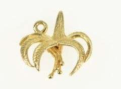 14K Yellow Gold Corpse Flower Botanical Nature Motif Charm/Pendant