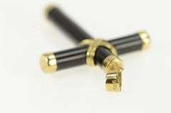 14K Yellow Gold Black Onyx Carved Cross Christian Faith Pendant