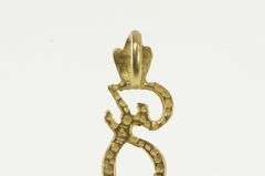14K Yellow Gold F Cursive Letter Initial Monogram Name Charm/Pendant