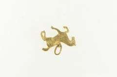 14K Yellow Gold Brushed 3D Galloping Prancing Horse Pony Charm/Pendant