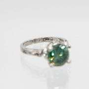 4.35 Ct Paraiba Green VVs1 Fire Moissanite Ring