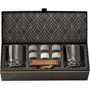 Whiskey Chilling Stones Gift Set With 2 Crystal Glasses