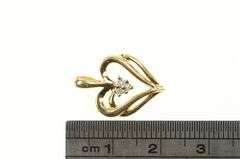 10K Yellow Gold Diamond Cluster Heart Love Symbol Classic Pendant