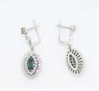 Stunning Sapphire and Diamond Earrings in 18K White Gold