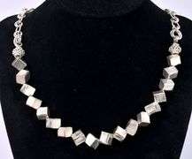 Box Chain Link Necklace In Sterling Silver
