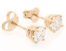 0.80ctw Round Diamond Solitaire Stud Earrings in 14K
