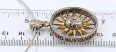Sergio Bustamante Signed Sterling Silver Sun Pendant on Chain