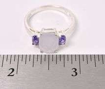 Rose Quartz And Purple Amethyst Ring In Sterling Silver