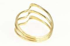 14K Yellow Gold 1960's Layered Wavy Curvy Statement Band Ring