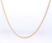 Powerful Yellow Gold Rolo Link Chain Necklace