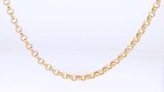 Powerful Yellow Gold Rolo Link Chain Necklace