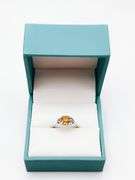 14kt Solid White Gold, Citrine, & Diamond Ring