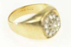 14K Yellow Gold 0.75 Ctw Diamond Men's Retro Statement Ring