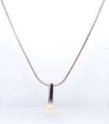 Sterling Silver Pearl Pendant on Italian Snake Chain