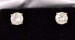 Gorgeous Approx. 1.00 CTW Diamond Stud Earrings In 14K Yellow Gold