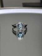 Dazzling Rhodium Plated Natural 2.35 Ct Sky Blue Topaz Ring