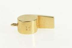 14K Yellow Gold 3D Whistle Sports Team Coach Articulated Charm/Pendant