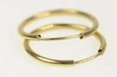 14K Yellow Gold 18.6mm Round Classic Seamless Look Hoop Earrings